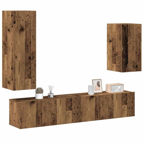 4 Piece Tv Cabinet Set Engineered Wood