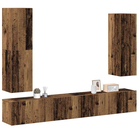 4 Piece Tv Cabinet Set Engineered Wood