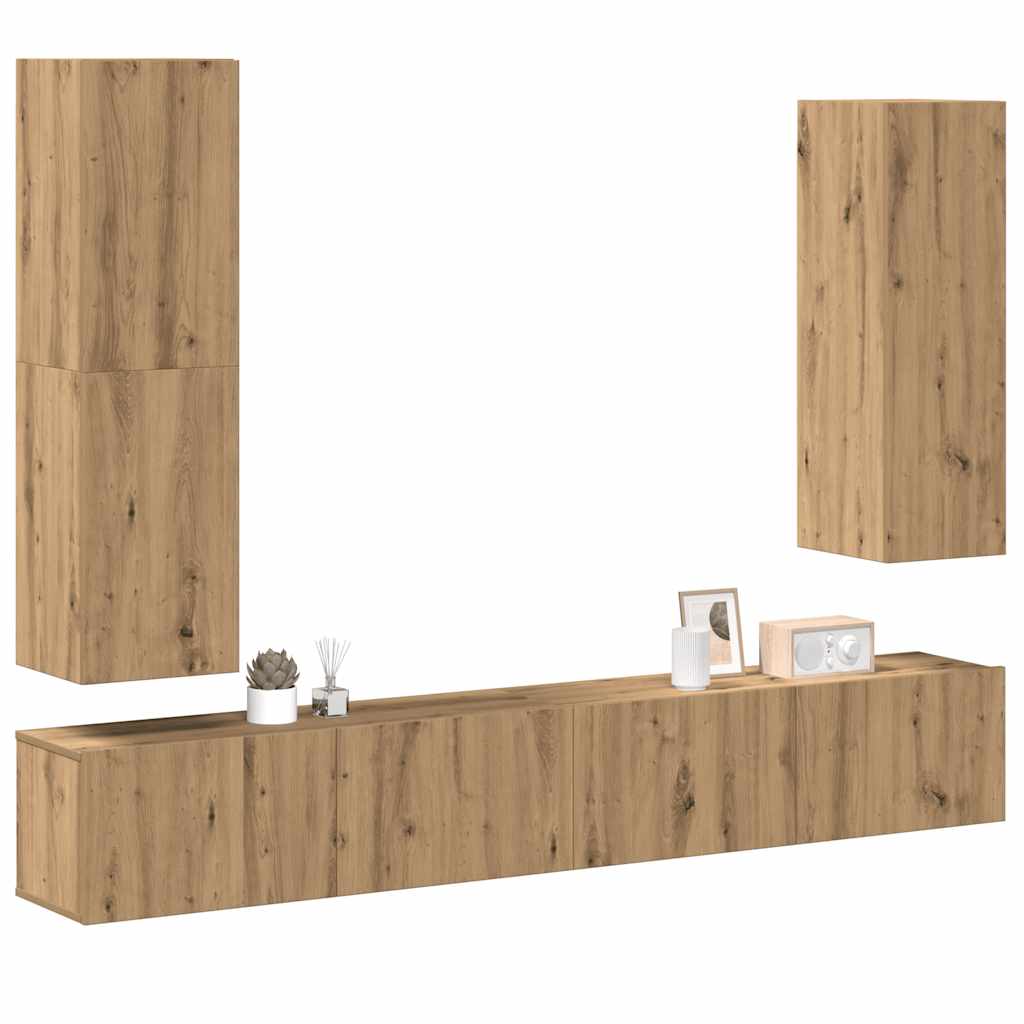4 Piece Tv Cabinet Set Engineered Wood