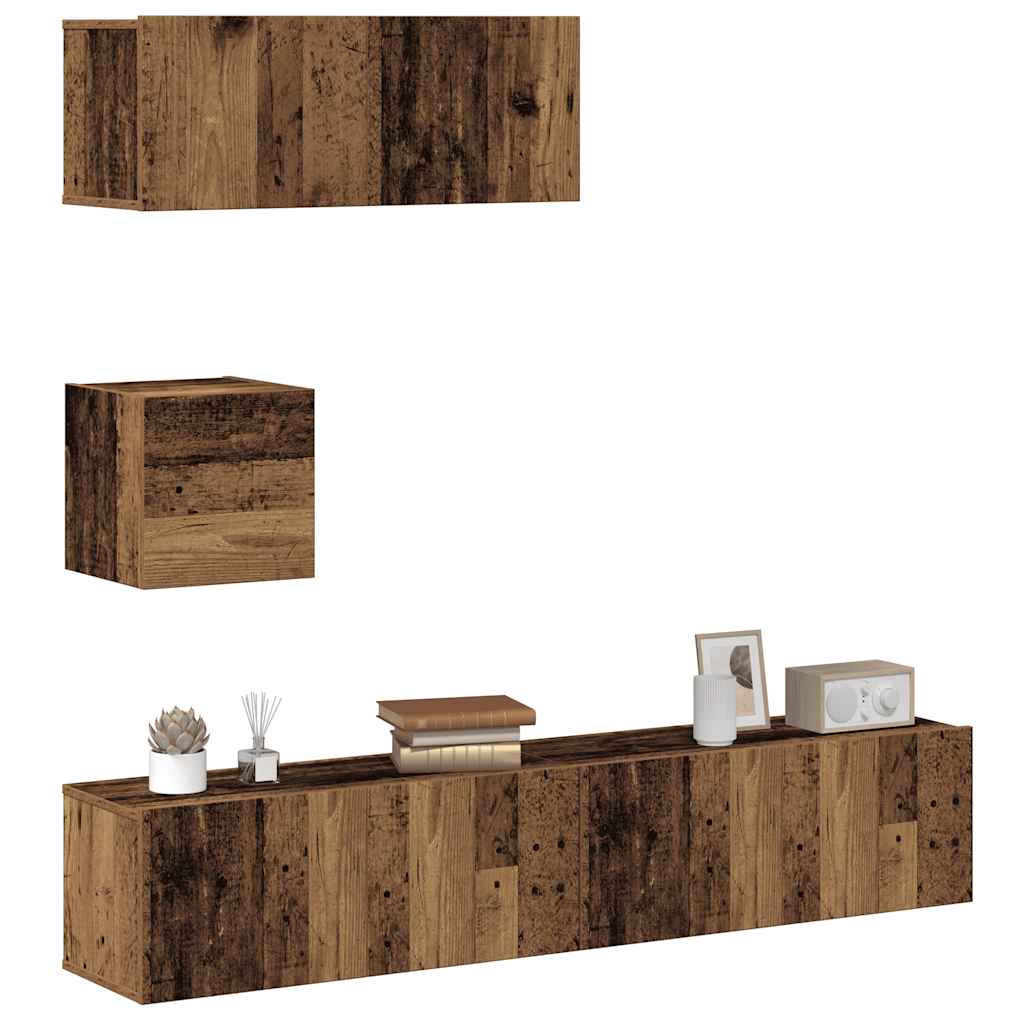 4 Piece Tv Cabinet Set Engineered Wood