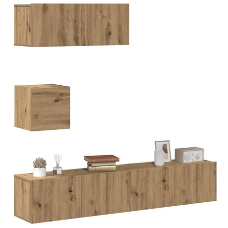 4 Piece Tv Cabinet Set Engineered Wood