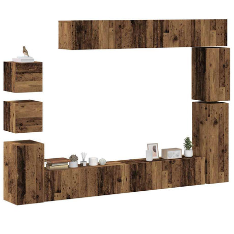 9 Piece Tv Cabinet Set Engineered Wood