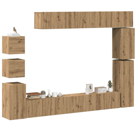 9 Piece Tv Cabinet Set Engineered Wood