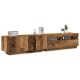 2 Piece Tv Cabinet Set With Led Lights Engineered Wood
