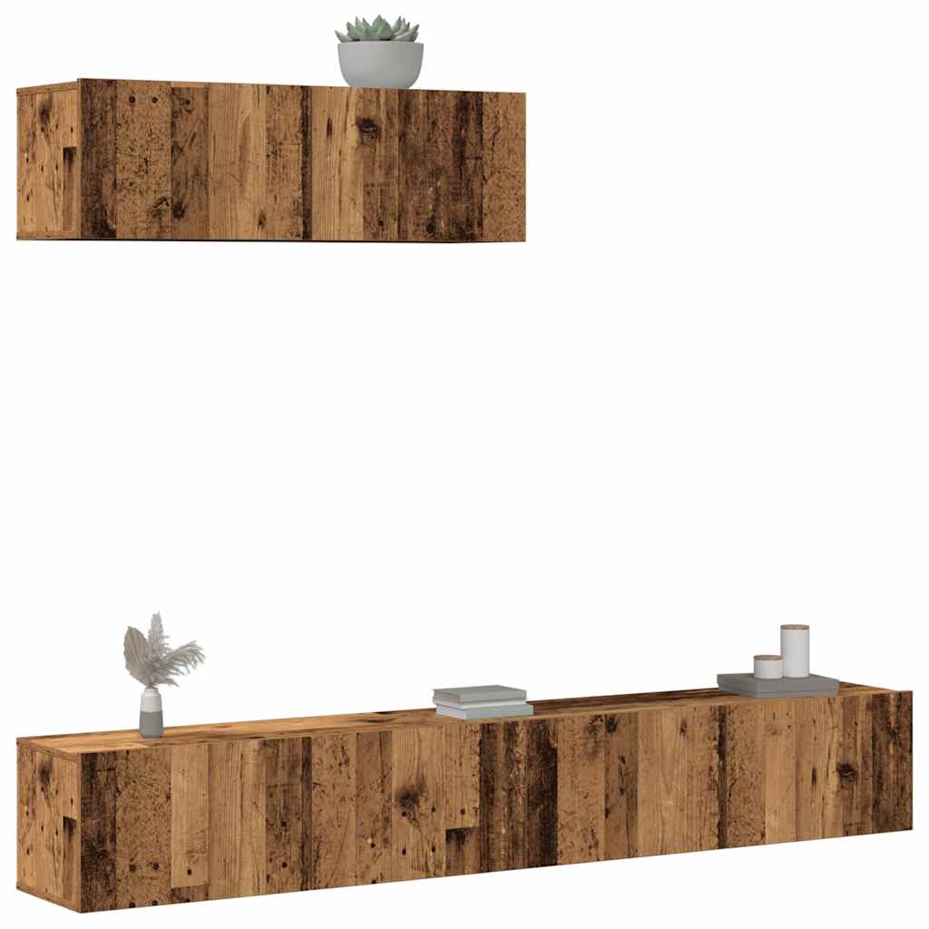3 Piece Tv Cabinet Set Engineered Wood