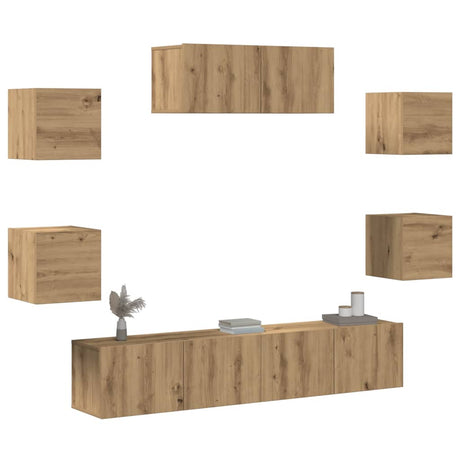 7 Piece Tv Cabinet Set Engineered Wood