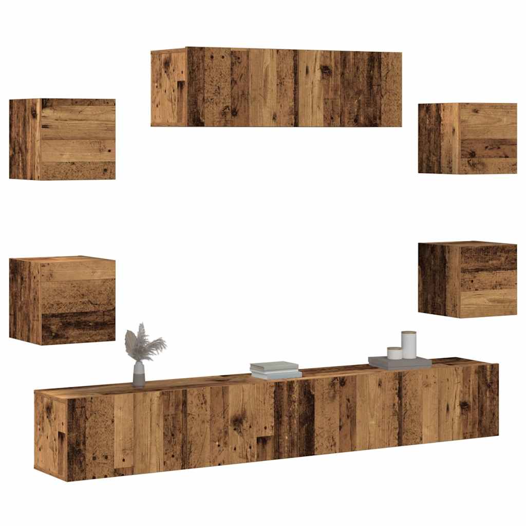 7 Piece Tv Cabinet Set Engineered Wood