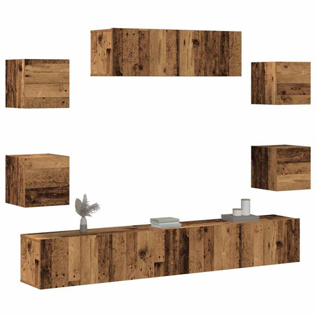 7 Piece Tv Cabinet Set Engineered Wood