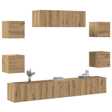 7 Piece Tv Cabinet Set Engineered Wood