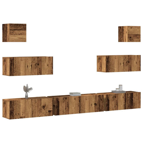 7 Piece Tv Cabinet Set Engineered Wood