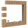 9 Piece Tv Cabinet Set Engineered Wood