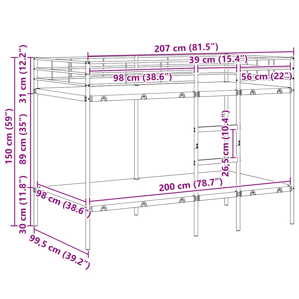 Bunk Bed Without Mattress Steel