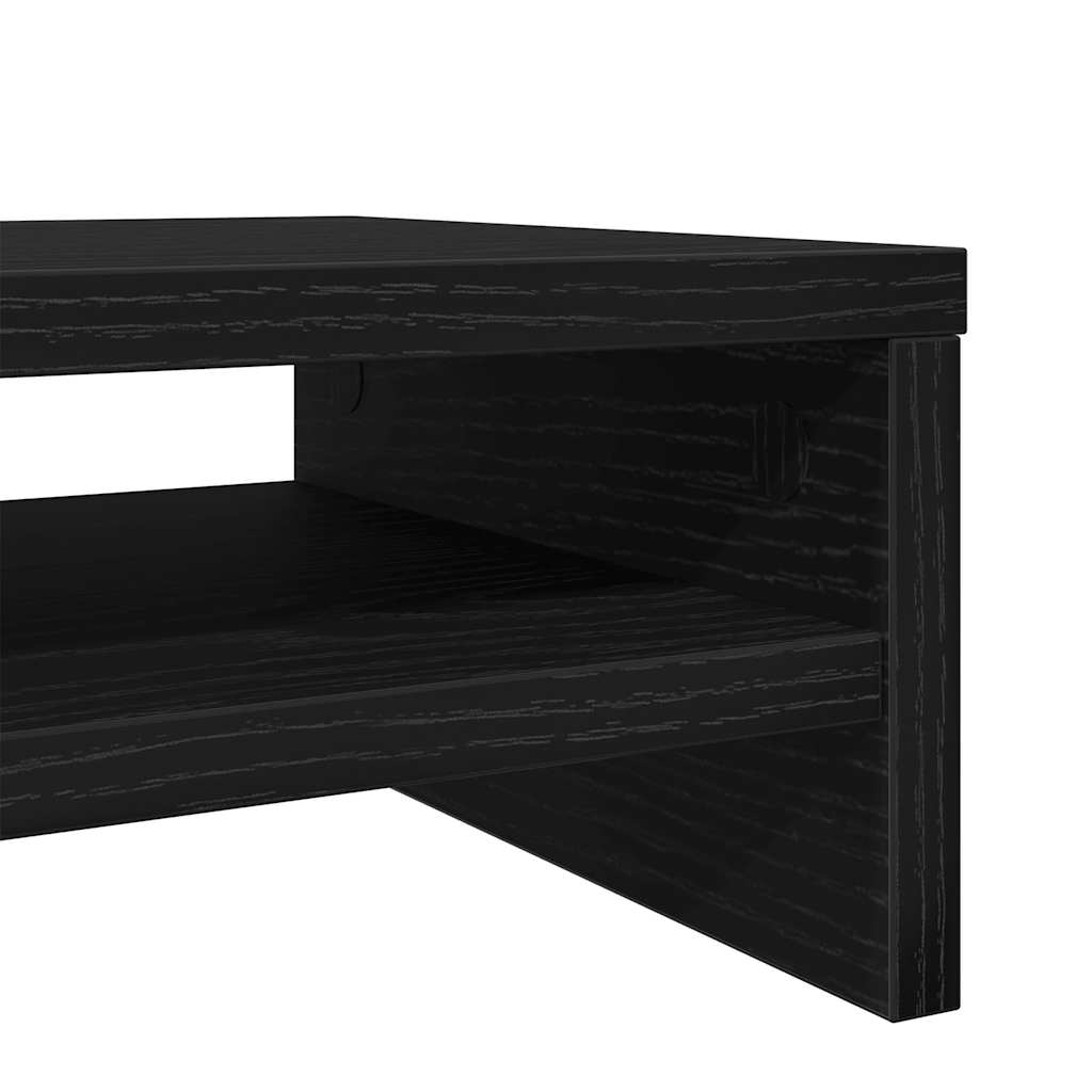 Monitor Stand Black Oak 100X24X13 Cm Engineered Wood