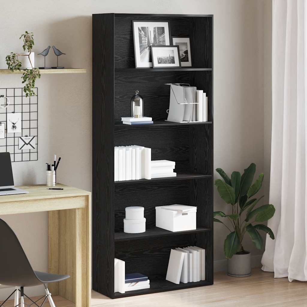 5-Tier Book Cabinet 80X30X Engineered Wood
