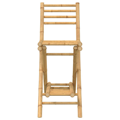 Outdoor Bar Stools With Footrests 2 Pcs Foldable Bamboo