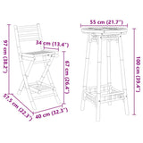 3 Piece Outdoor Bar Set Foldable Bamboo