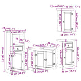 4 Piece Bathroom Furniture Set Corona Solid Wood Pine