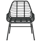 3 Piece Garden Dining Set Poly Rattan Glass Black