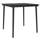 3 Piece Garden Dining Set Poly Rattan Glass Black