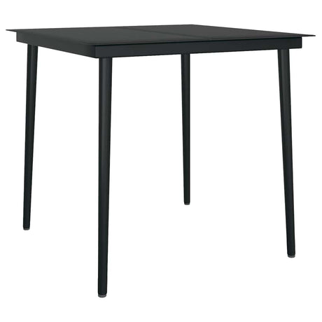 3 Piece Garden Dining Set Poly Rattan Glass Black