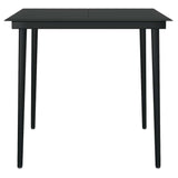 3 Piece Garden Dining Set Poly Rattan Glass Black