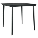 3 Piece Garden Dining Set Poly Rattan Glass Black