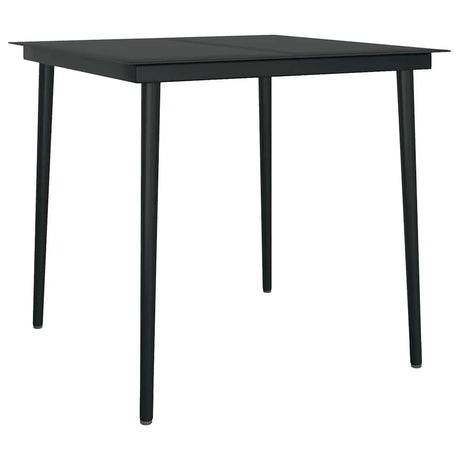 3 Piece Garden Dining Set Poly Rattan Glass Black