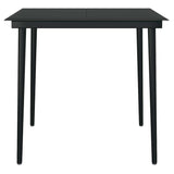 3 Piece Garden Dining Set Poly Rattan Glass Black