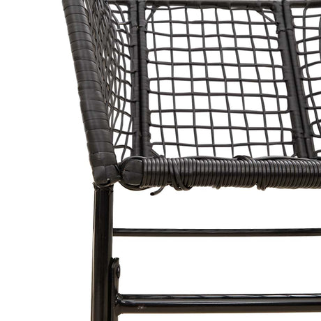 3 Piece Garden Dining Set Poly Rattan Glass Black