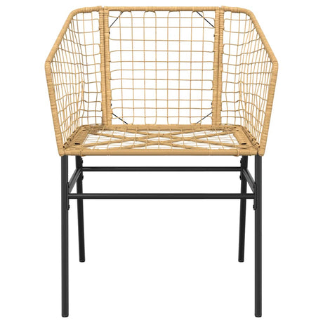 5 Piece Garden Dining Set Poly Rattan Glass Brown