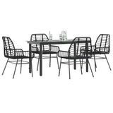 9 Piece Garden Dining Set Poly Rattan Glass