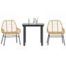 9 Piece Garden Dining Set Poly Rattan Glass