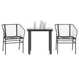 9 Piece Garden Dining Set Poly Rattan Glass