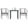 9 Piece Garden Dining Set Poly Rattan Glass