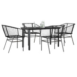 9 Piece Garden Dining Set Poly Rattan Glass