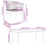9 Piece Garden Dining Set Poly Rattan Glass