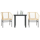 9 Piece Garden Dining Set Poly Rattan Glass