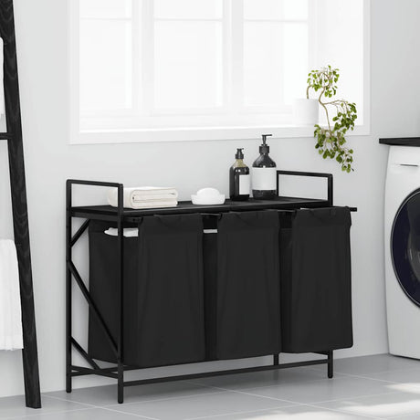 Laundry Basket 3 Compartments With Shelf
