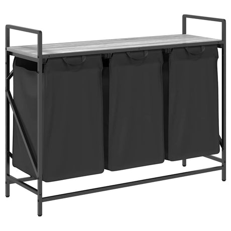 Laundry Basket 3 Compartments With Shelf