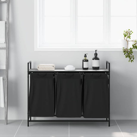 Laundry Basket 3 Compartments With Shelf