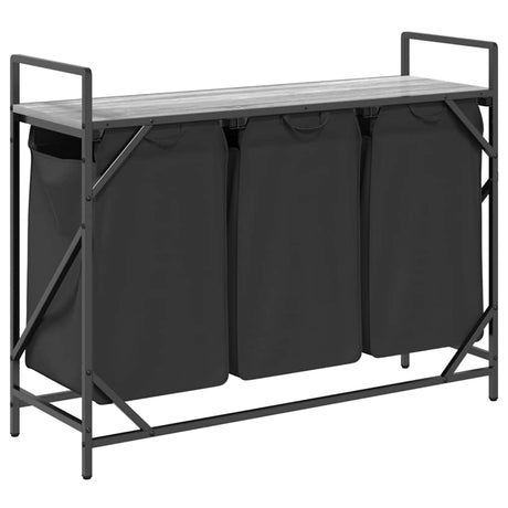 Laundry Basket 3 Compartments With Shelf