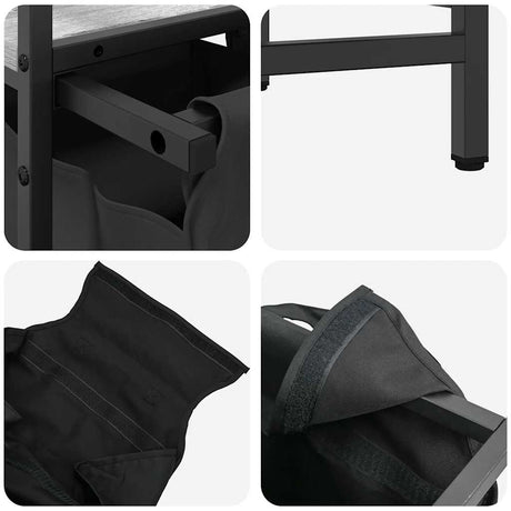 Laundry Basket 3 Compartments With Shelf