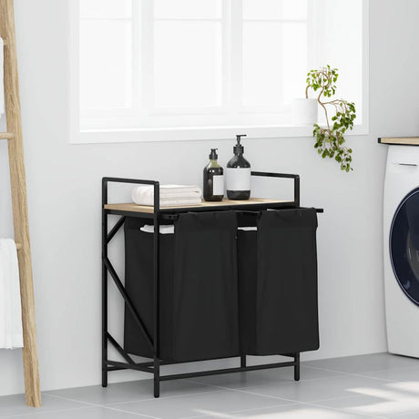 Laundry Basket 3 Compartments With Shelf
