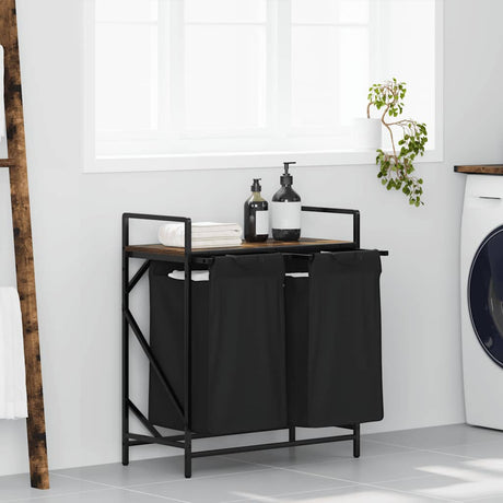Laundry Basket 3 Compartments With Shelf