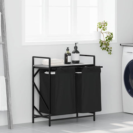 Laundry Basket 3 Compartments With Shelf