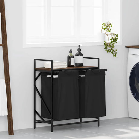 Laundry Basket 3 Compartments With Shelf