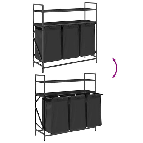 Laundry Basket 3 Compartments With Shelves