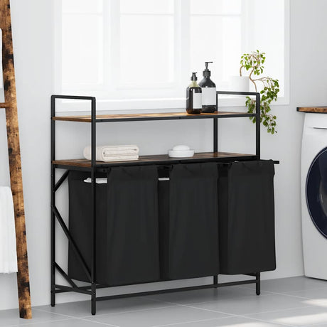 Laundry Basket 3 Compartments With Shelves