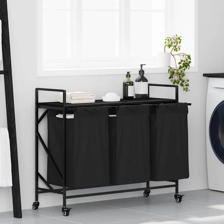 Laundry Basket 2 Compartments With Wheels