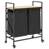 Laundry Basket 2 Compartments With Wheels